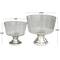 Smokey Silver Glass with Mercury Glass Pedestal Decorative Bowl Set